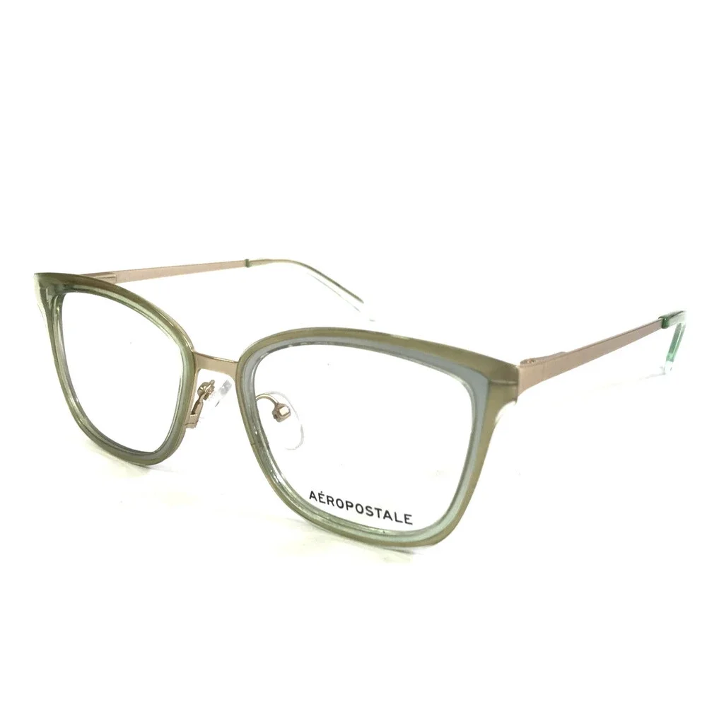 Aeropostale Eyeglasses Frames AERO2001 OCEAN Green Gold Cat Eye 53-17-135